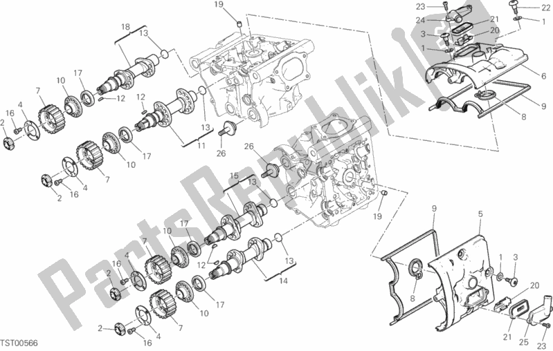 All parts for the Cylinder Head : Timing System of the Ducati Monster 1200 R USA 2017
